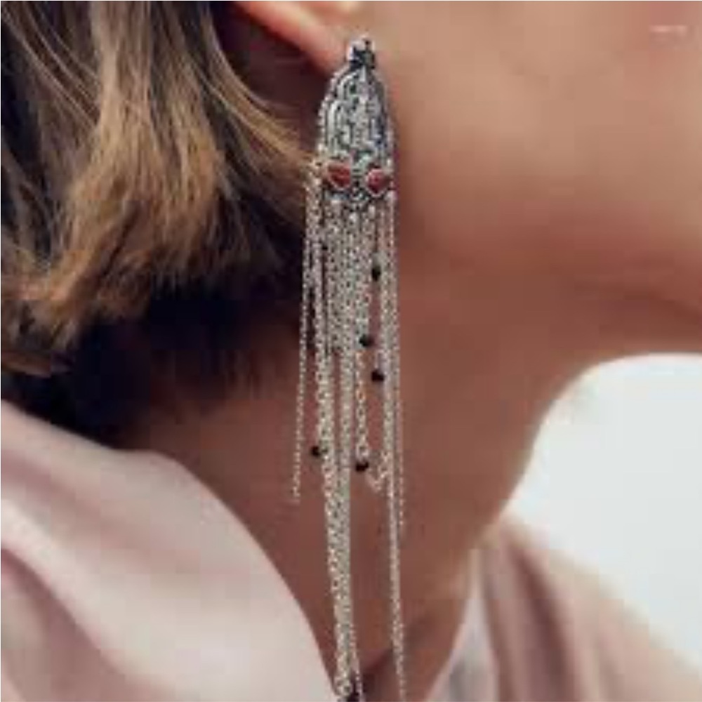 Zara NWT metal chain earrings 4548/057